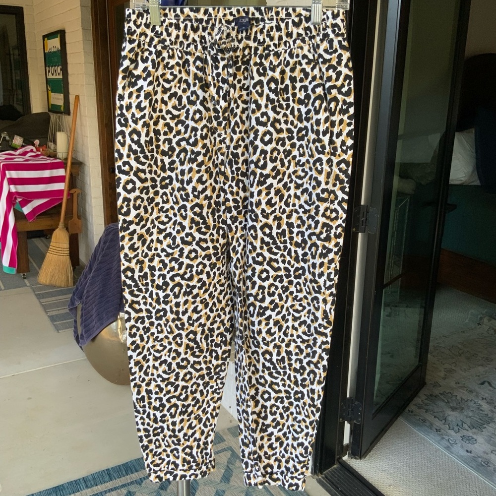 J. Crew Animal Print Pants - Black and Tan